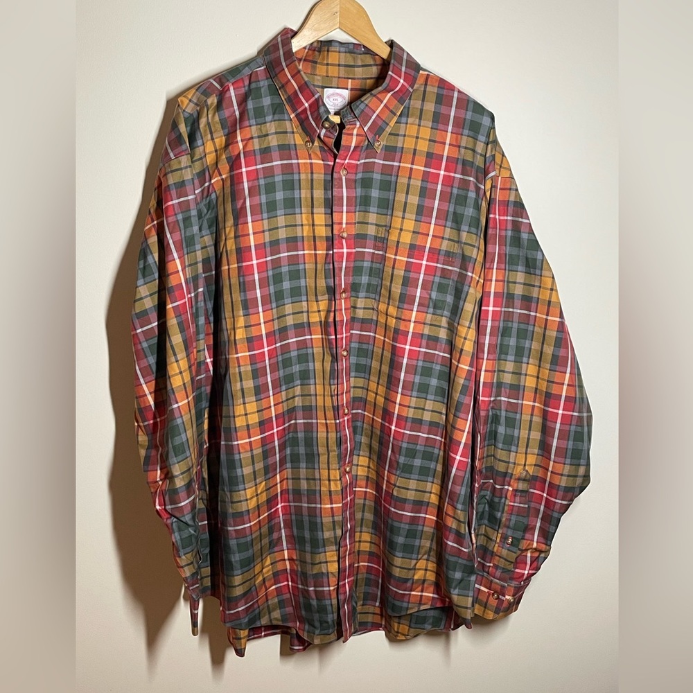 Brooks Brothers Plaid Button Down Shirt XXL